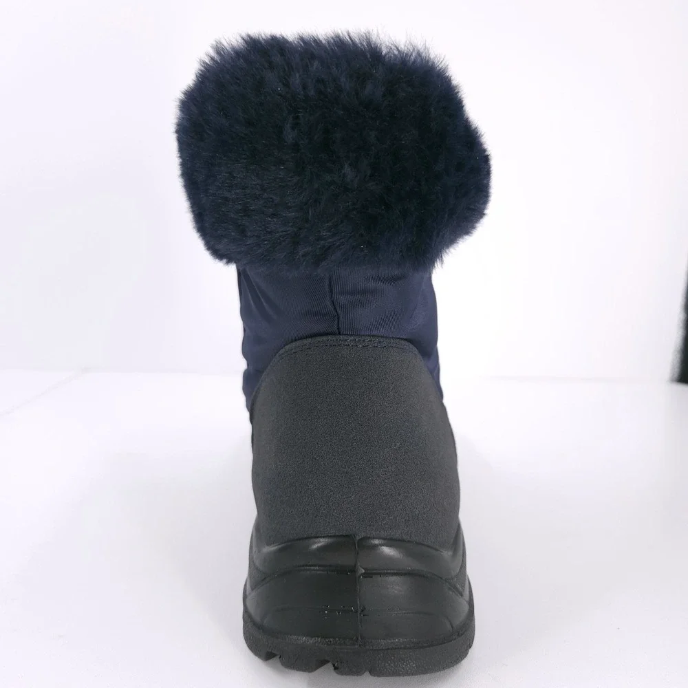 Easy Street Dry Waterproof Frosty Navy‎ Winter Booties Cozy Zip Womens Size 9 WW